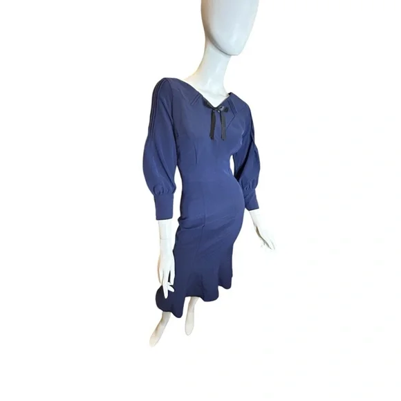 NWT Stop Staring 30s Style Navy Dress Size Small - Picture 2 of 16